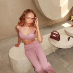 Fold Over Detail Trousers in Pink